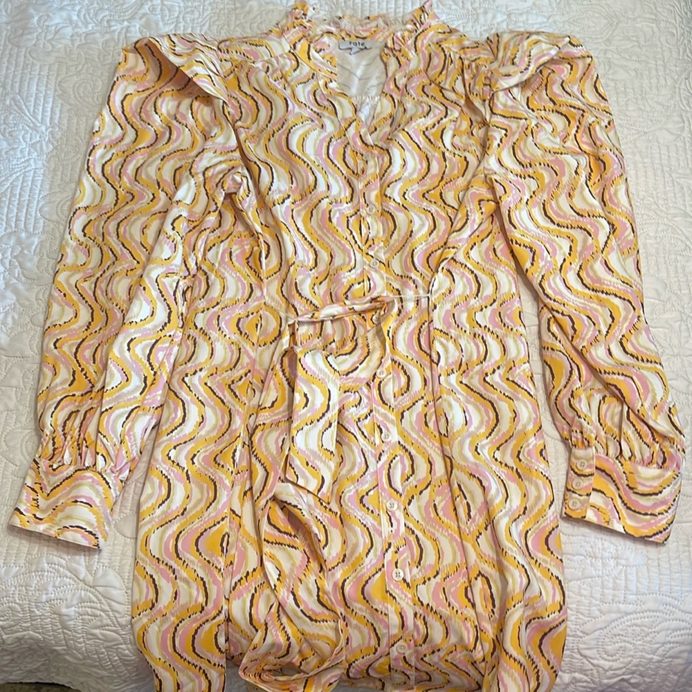 Fate Yellow & Pink Long Sleeve Dress